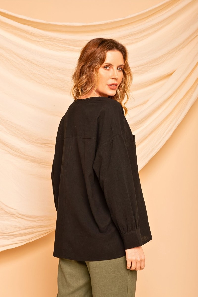 Camisa de Algodão Nômade - Preto - Uhnika