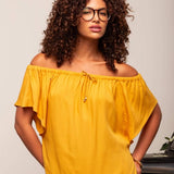 Blusa Ciganinha Ombro a Ombro - Mostarda - Uhnika