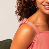 Blusa com Fenda Ombro Office - Coral - Uhnika