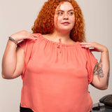 Blusa Ciganinha Ombro a Ombro - Coral - Uhnika