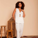 Calça de Algodão Nômade - Off White - Uhnika