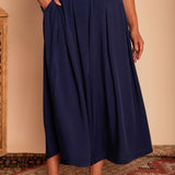 Calça Saia Alfaiataria - Azul Marinho - Uhnika