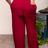 Calça Reta Office Cós em V - Marsala - Uhnika