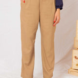 Calça Reta Alfaiataria Feminina - Capuccino - Uhnika