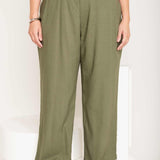 Calça Reta Alfaiataria Feminina - Verde - Uhnika