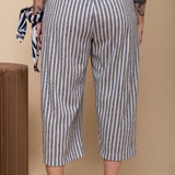 Calça Reta Moletinho - Azul Listrado - Uhnika