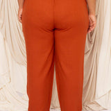 Calça Skinny de Linho - Linho Natural - Uhnika