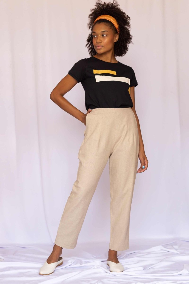 Calça Skinny de Linho - Linho Natural - Uhnika