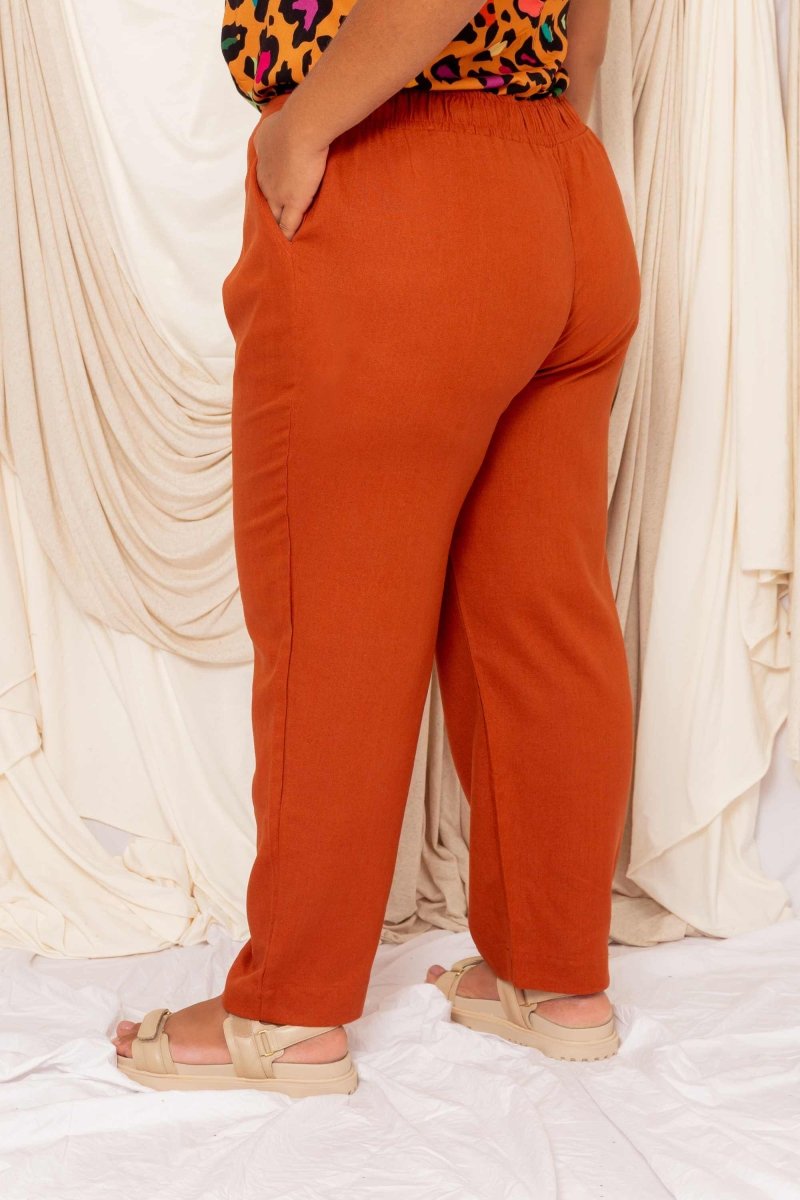 Calça Skinny de Linho - Linho Natural - Uhnika