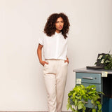 Calça Skinny de Linho - Linho Natural - Uhnika