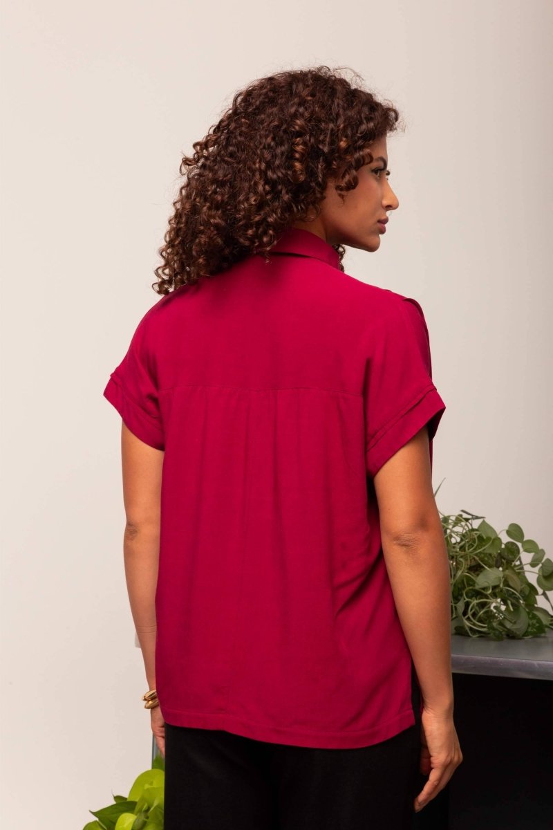 Camisa Feminina Office Comfy - Marsala - Uhnika