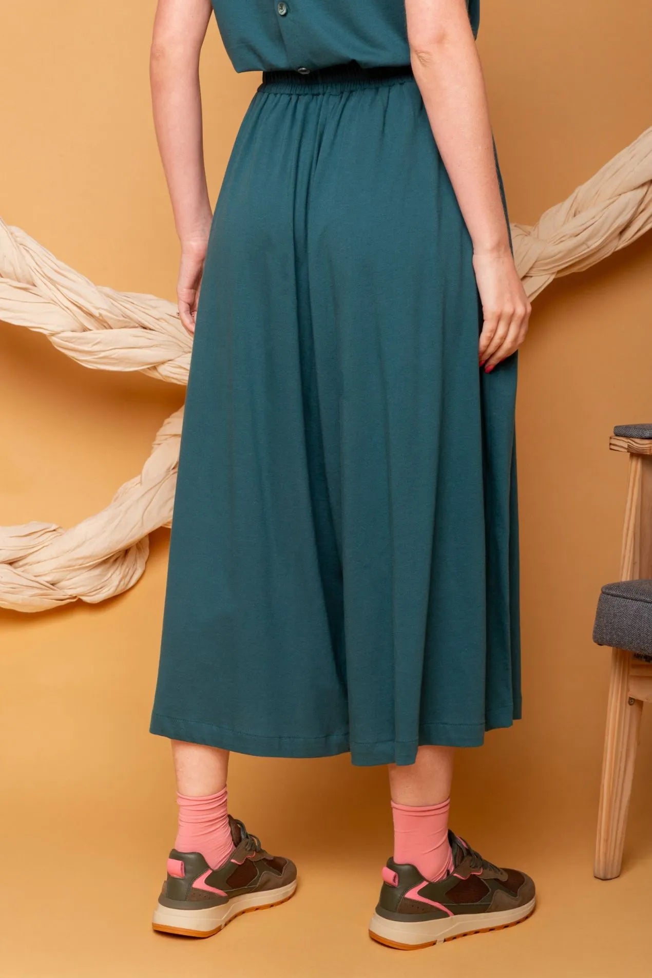 Calça Saia de Malha - Verde Aquático - Uhnika