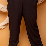 Calça Reta Alfaiataria Feminina - Preto - Uhnika