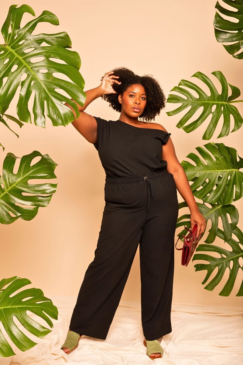 Calça Pantalona de Algodão - Preto - Uhnika