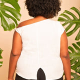 Blusa de Algodão Ombro Só - Off White - Uhnika