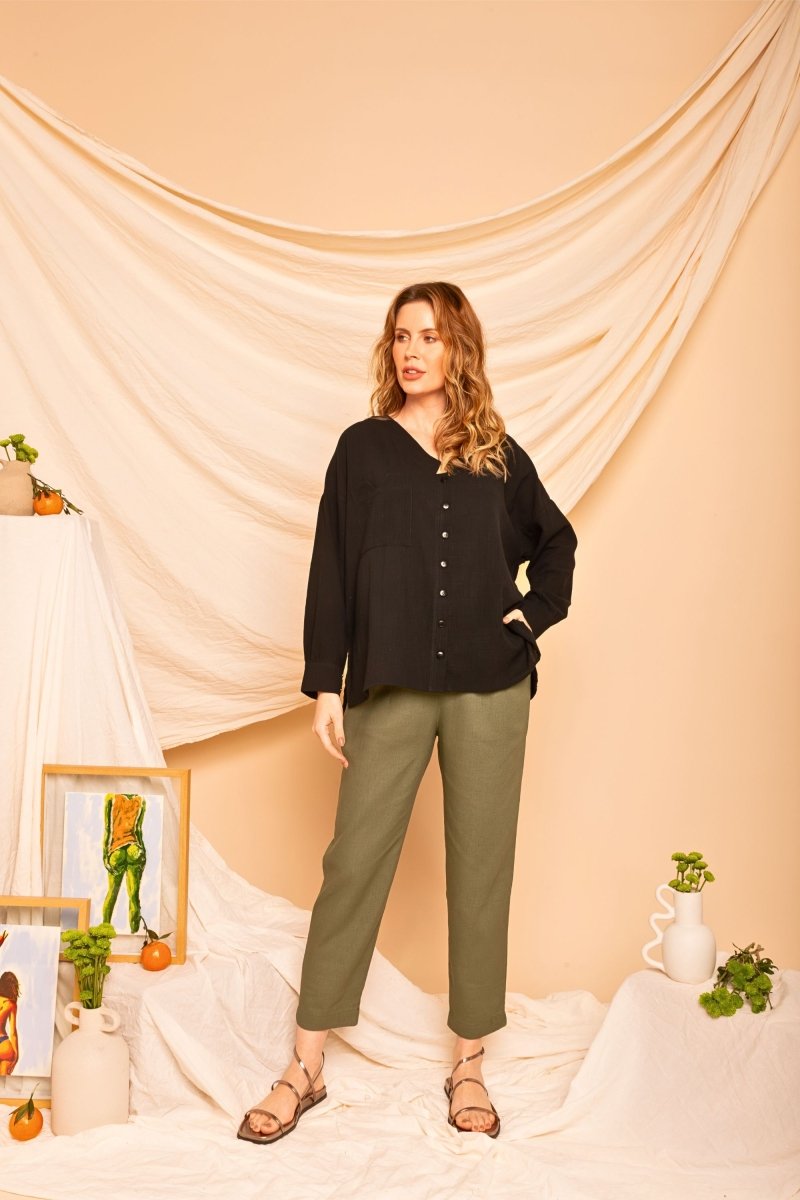 Camisa de Algodão Nômade - Preto - Uhnika