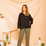 Camisa de Algodão Nômade - Preto - Uhnika
