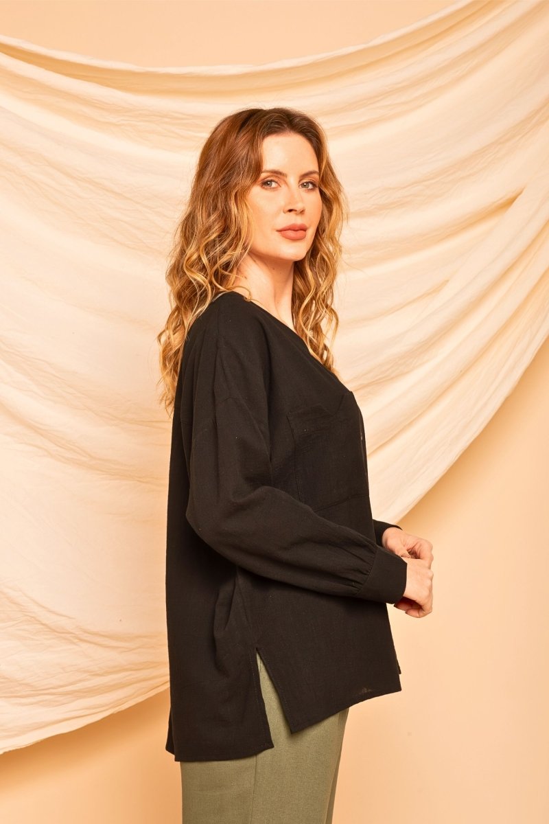 Camisa de Algodão Nômade - Preto - Uhnika