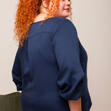 Camisa Gola V Feminina - Azul Marinho - Uhnika