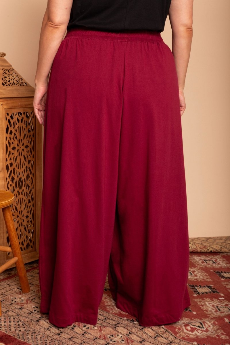 Calça Pantalona de Malha - Bordô - Uhnika