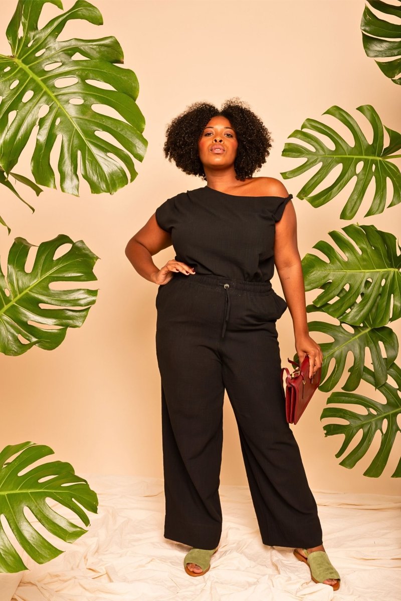 Calça Pantalona de Algodão - Preto - Uhnika