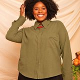Camisa de Algodão Feminina - Verde - Uhnika