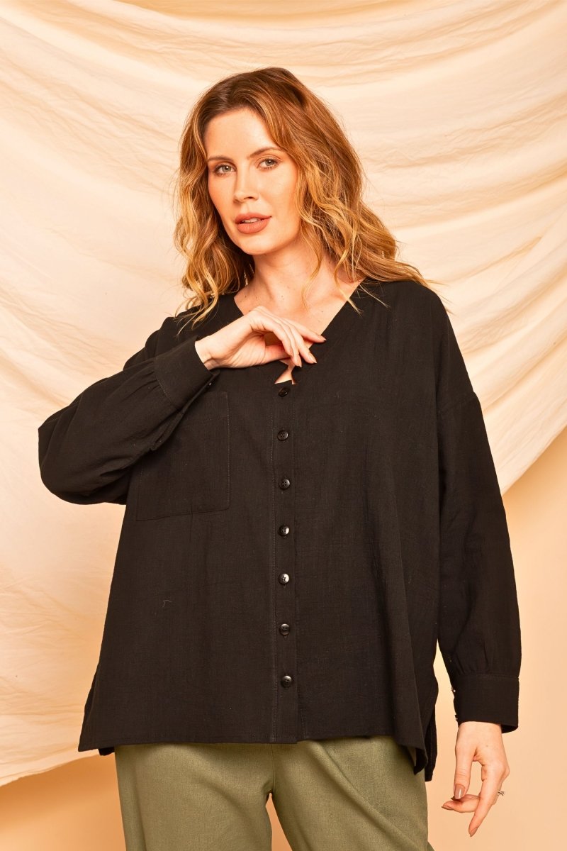 Camisa de Algodão Nômade - Preto - Uhnika