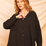 Camisa de Algodão Nômade - Preto - Uhnika
