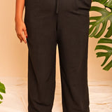 Calça Pantalona de Algodão - Preto - Uhnika