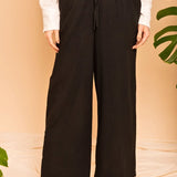 Calça Pantalona de Algodão - Preto - Uhnika