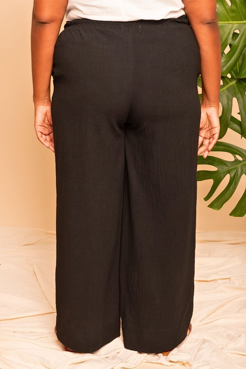 Calça Pantalona de Algodão - Preto - Uhnika