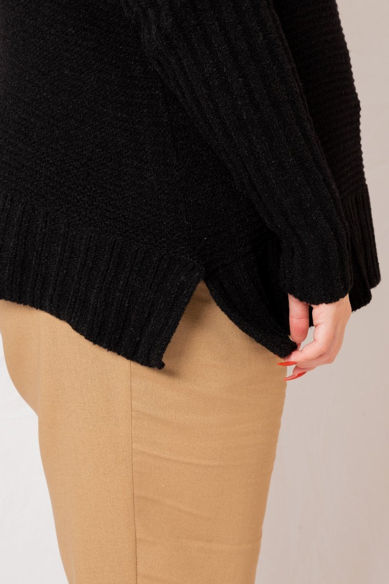 Blusa de Tricot Oversized - Preto - Uhnika