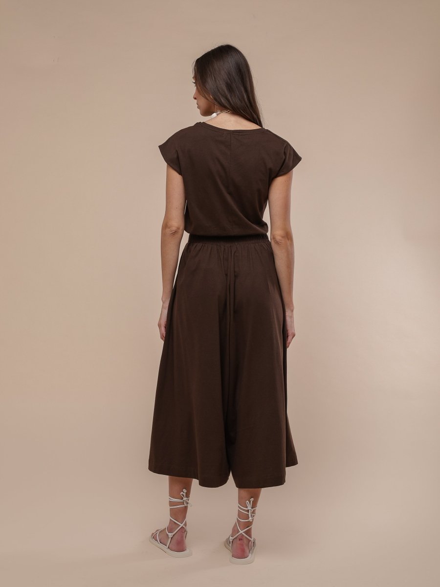 Calça Saia de Malha - Listrado Preto - Uhnika