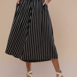 Calça Saia de Malha - Listrado Preto - Uhnika