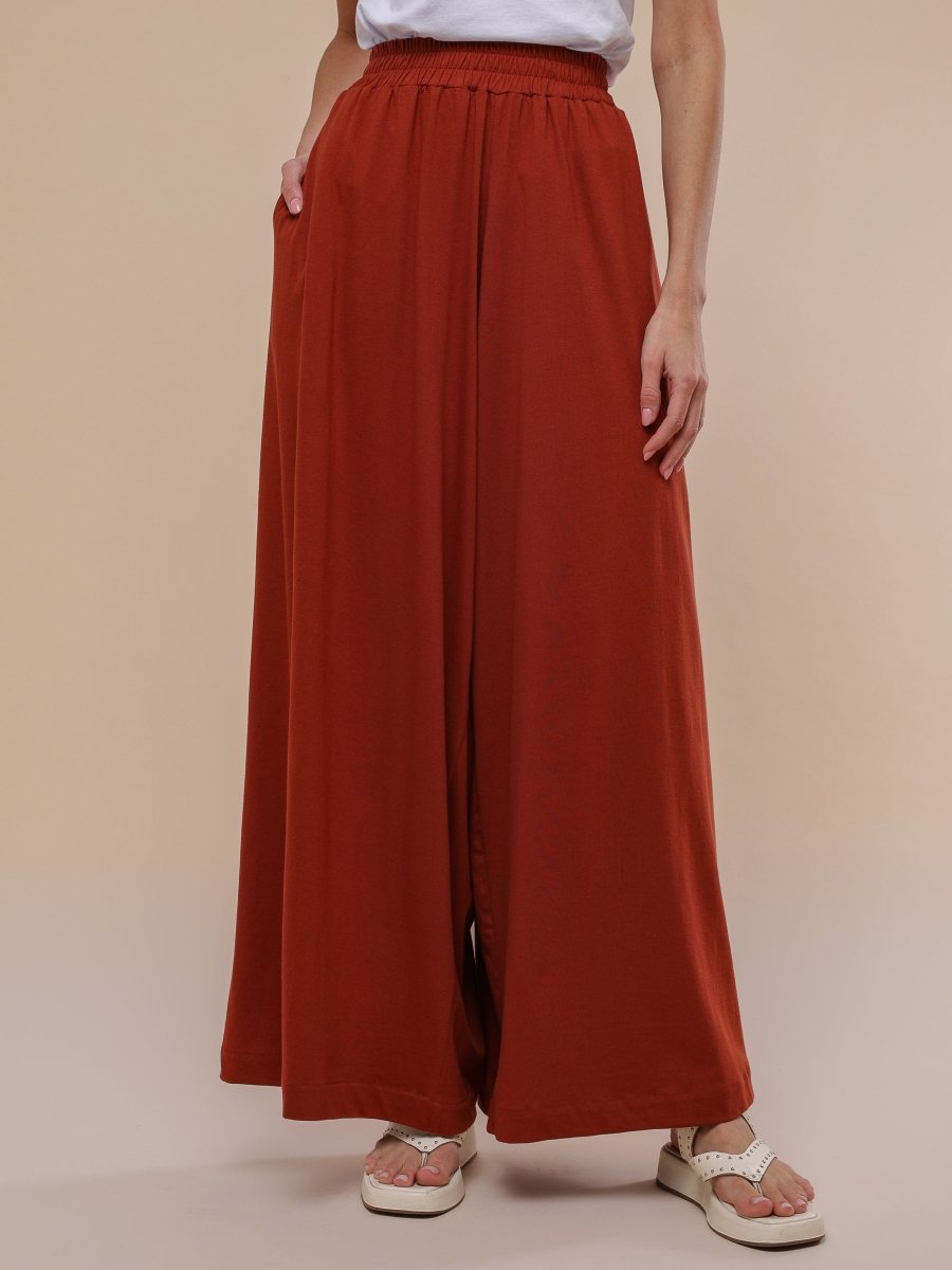 Calça Pantalona de Malha - Terracota - Uhnika