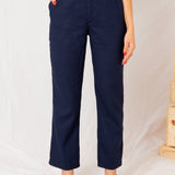 Calça Reta Alfaiataria Feminina - Azul Marinho - Uhnika