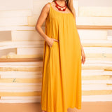 Vestido Leve Amplo Longo - Mostarda - Uhnika