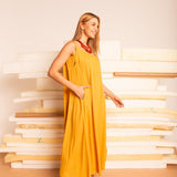 Vestido Leve Amplo Longo - Mostarda - Uhnika