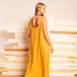 Vestido Leve Amplo Longo - Mostarda - Uhnika