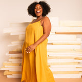 Vestido Leve Amplo Longo - Mostarda - Uhnika
