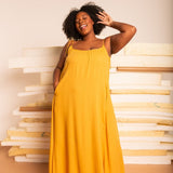 Vestido Leve Amplo Longo - Mostarda - Uhnika
