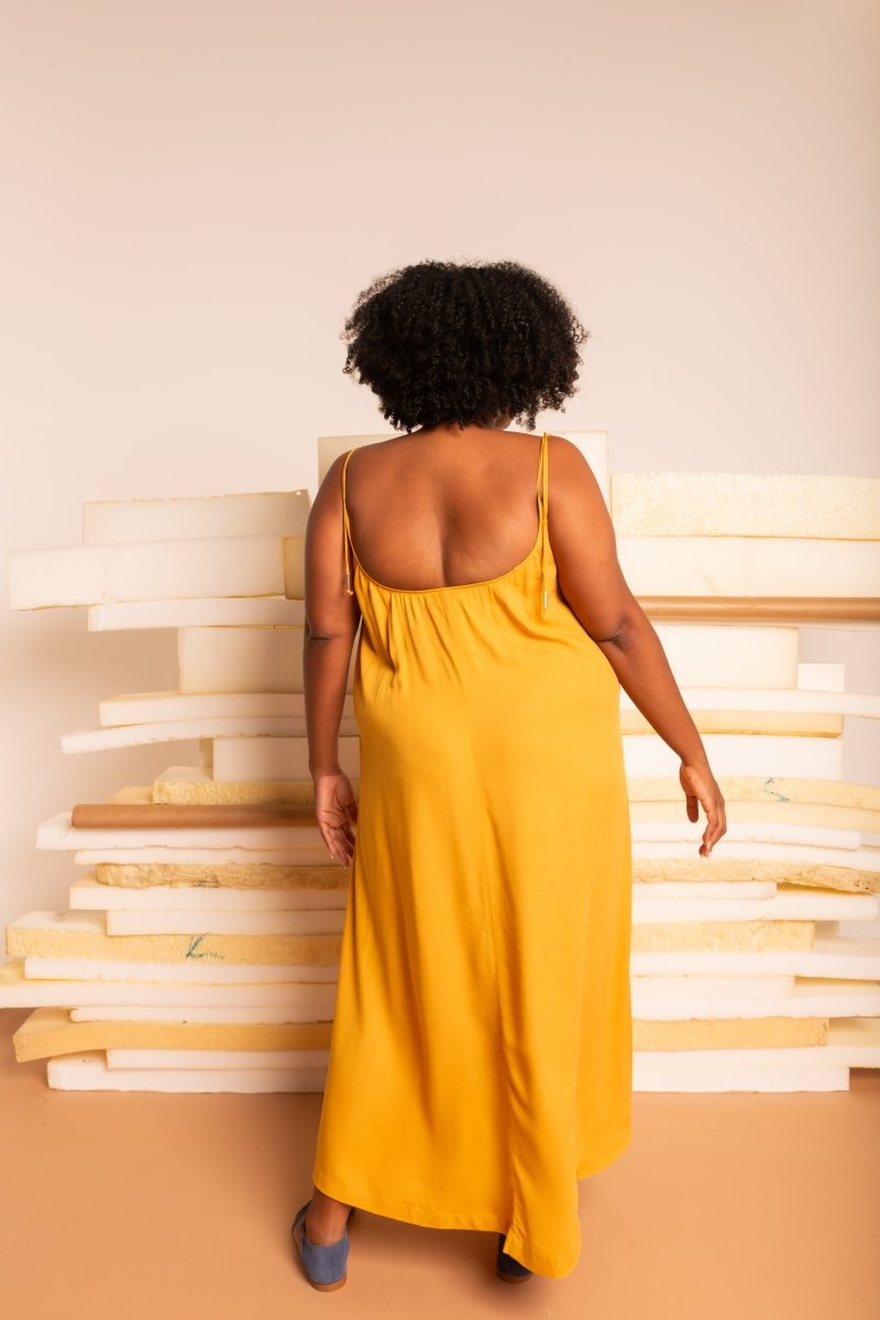 Vestido Leve Amplo Longo - Mostarda - Uhnika