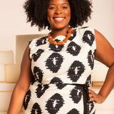 Vestido Transpassado de Linho Alongado - Estampa Repouso - Uhnika