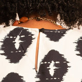 Vestido Transpassado de Linho Alongado - Estampa Repouso - Uhnika