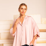 Camisa Ampla com Pregas - Off White - Uhnika