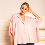 Camisa Ampla com Pregas - Off White - Uhnika