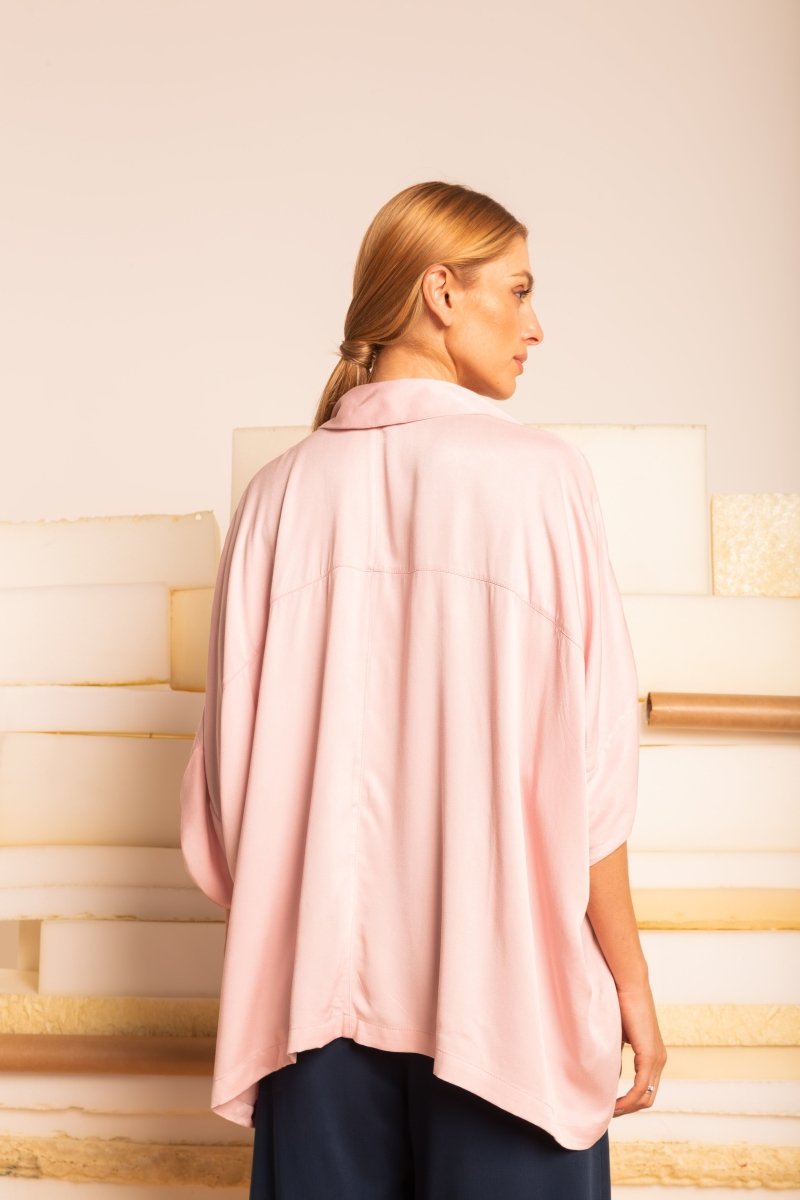 Camisa Ampla com Pregas - Off White - Uhnika