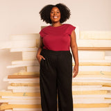 Calça Pantalona de Linho Feminina - Preto - Uhnika