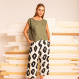 Blusa Feminina de Linho Pétala - Verde - Uhnika