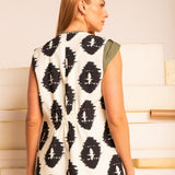 Colete de Linho Alongado - Estampa Repouso - Uhnika